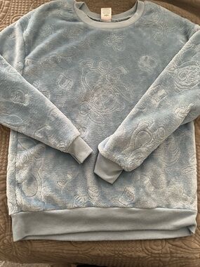 Disney Stitch Light Blue Plush Kids Pullover Sweatshirt